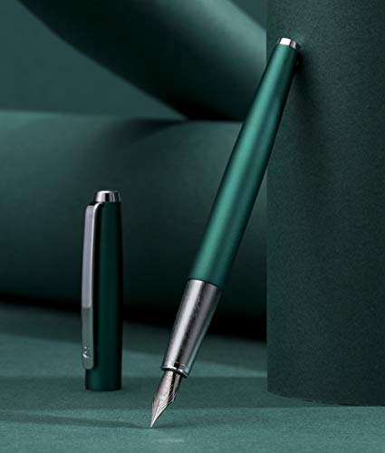 HongDian 525 Grün Metall Füllfederhalter Extra Feine Feder Classic Pen Inklusive Metall Stifteetui und nachfüllbarem Konverter von Asvine