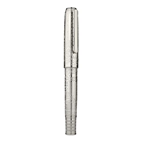 Hongdian 100 Silber Stahl Kolben Füllfederhalter Iridium feine Feder Kalligraphie Glatte Schreibstifte Schöner Schreibstift für Männer & Frauen Hongdian 100 Silber Stahl Kolben Füllfederhalter Iridium feine Feder Kalligraphie Glatte Schreibstifte Schöner Schreibstift für Männer & Frauen von Asvine