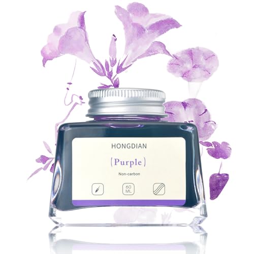 Hongdian Füllfederhalter-Tinte, violett, 60 ml, kohlenstofffreie Tintenfassflasche, Künstler-Kalligraphie-Tinte von Asvine