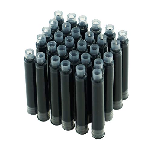 Hongdian Tintenpatronen für Füllfederhalter, Schwarz, 30 Stück, 3,4 mm Bohrung von Asvine