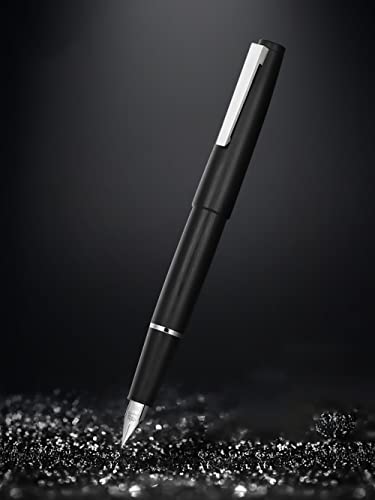 Jinhao 80 schwarze Faser-Füllfederhalter, Silberbesatz, Iridium, feine Spitze, Kalligraphie-Stift, glatter Büro-Schreibstift von Asvine