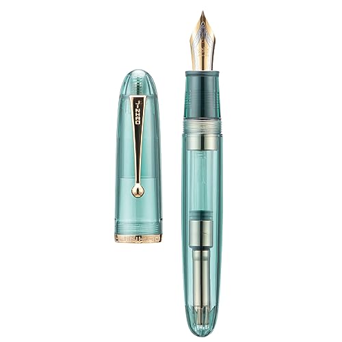Asvine Jinhao 9019 Füllfederhalter, Dadao Serie #8, extra feine Feder, hellblauer, transparenter Acrylschaft mit goldenem Clip, großer Schreibstift, (FG15NH5SMHSMHDF) Asvine Jinhao 9019 Füllfederhalter, Dadao Serie #8, extra feine Feder, hellblauer, transparenter Acrylschaft mit goldenem Clip, großer Schreibstift, (FG15NH5SMHSMHDF) von Asvine