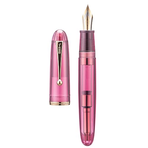 Asvine Jinhao 9019 Füllfederhalter, Dadao Serie #8, extra feine Feder, roter transparenter Acrylschaft mit goldenem Clip, großer Schreibstift Asvine Jinhao 9019 Füllfederhalter, Dadao Serie #8, extra feine Feder, roter transparenter Acrylschaft mit goldenem Clip, großer Schreibstift von Asvine