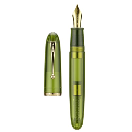 Jinhao 9019 Füllfederhalter, Dadao Serie #8 Heartbeat feine Feder, grüner transparenter Acrylschaft mit goldenem Clip, großer Schreibstift Jinhao 9019 Füllfederhalter, Dadao Serie #8 Heartbeat feine Feder, grüner transparenter Acrylschaft mit goldenem Clip, großer Schreibstift von Asvine