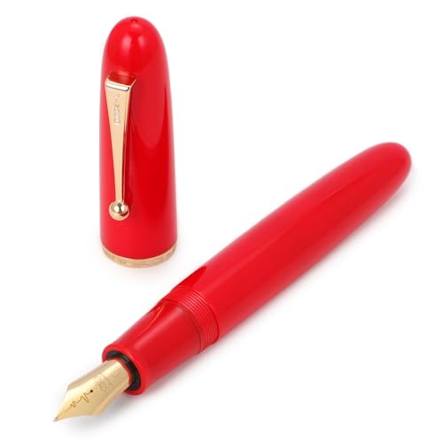 Jinhao 9019 Füllfederhalter, Dadao Serie #8 Heartbeat feine Feder, roter Acrylschaft mit goldenem Clip, großer Schreibstift Jinhao 9019 Füllfederhalter, Dadao Serie #8 Heartbeat feine Feder, roter Acrylschaft mit goldenem Clip, großer Schreibstift von Asvine