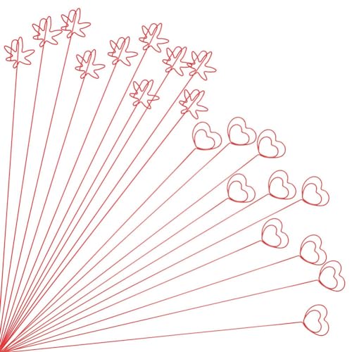 Asyduey 20 Stück Goldene Blumen-Kartenhalter-Stäbchen, 12 Große Blumen-Picker Aus Metalldraht, Goldener Blumen-Picker-Kartenhalter, Ahornblatt Asyduey 20 Stück Goldene Blumen-Kartenhalter-Stäbchen, 12 Große Blumen-Picker Aus Metalldraht, Goldener Blumen-Picker-Kartenhalter, Ahornblatt von Asyduey