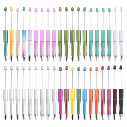 Asyduey 40 StüCke Perlen Kugelschreiber Stift Mach Es Selbst Kunststoff Stift Personalisiertes Geschenk Schule BüRo Schreibwaren Schreibwaren Hochzeit Geschenk von Asyduey