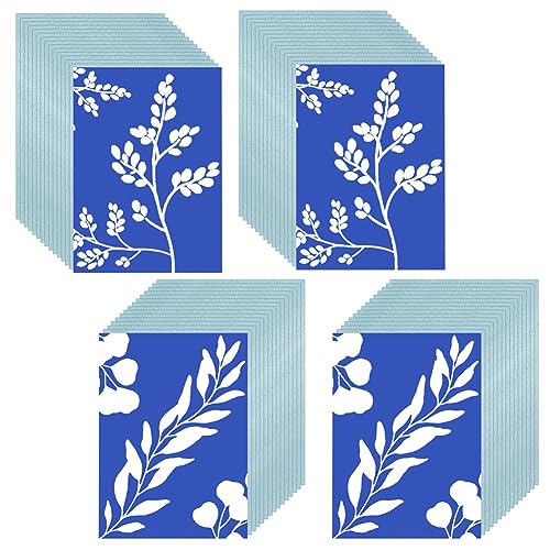 Asyduey 60-Teiliges Cyanotypie-Papier A5 Sun Print Art Kit Sonnendruckpapier Zeichnungskunstpapier für Kinder Erwachsene von Asyduey