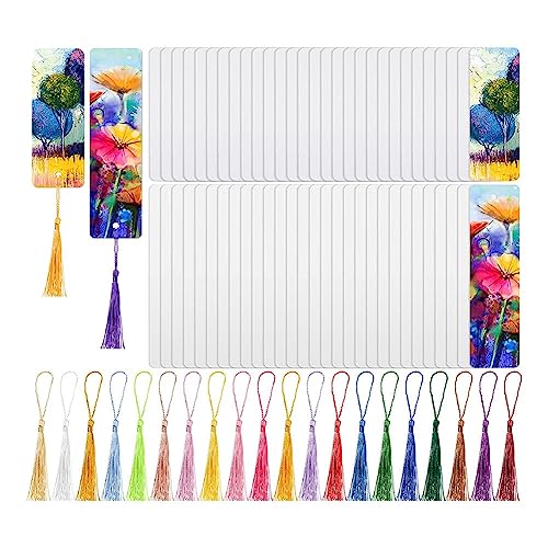 Asyduey 80 StüCk Sublimations-Leere Lesezeichen mit WäRmeüBertragung DIY Sublimations-Lesezeichen mit Loch und 80 StüCk Bunten Quasten Asyduey 80 StüCk Sublimations-Leere Lesezeichen mit WäRmeüBertragung DIY Sublimations-Lesezeichen mit Loch und 80 StüCk Bunten Quasten von Asyduey