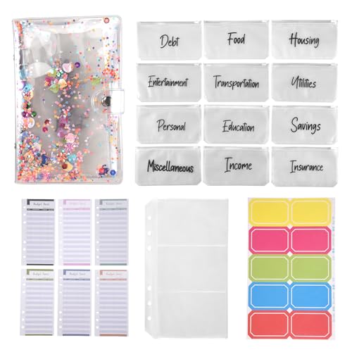 Asyduey A6 Ordner Tasche mit Notebook Abdeckung,PVC Ordner Abdeckung,Wasserdichter 6 Ring Ordner,Notebook,Kosten Abrechnung Mehr Farbig von Asyduey