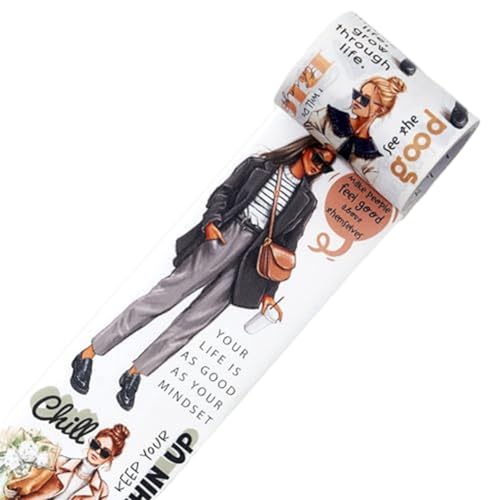 Asyduey Breites Washi-Klebeband Von Chic Attitude, Einzelrolle, Originelle Designs, Klebeband für Mädchen im Modischen Outfit, Charaktere, Transparent, Langlebig, Einfach zu Verwenden Asyduey Breites Washi-Klebeband Von Chic Attitude, Einzelrolle, Originelle Designs, Klebeband für Mädchen im Modischen Outfit, Charaktere, Transparent, Langlebig, Einfach zu Verwenden von Asyduey