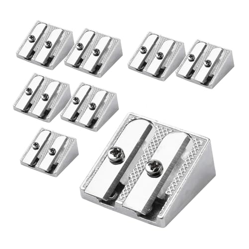 Asyduey Hand-Bleistiftspitzer, Metall-Bleistiftspitzer, Buntstiftspitzer mit 2 Löchern, 8er-Pack Asyduey Hand-Bleistiftspitzer, Metall-Bleistiftspitzer, Buntstiftspitzer mit 2 Löchern, 8er-Pack von Asyduey