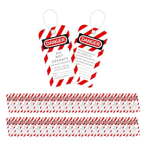 Asyduey Reiß- und Wasserfeste -Anhänger, 7,6 X 14,5 Cm, 40 Etiketten mit der Aufschrift „Danger Do Not Operate“ (Gefahr, Nicht zu Betreiben) mit 40 Kabelbinder-Set von Asyduey