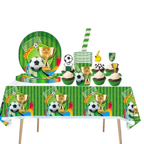 Aszaui Deko Kinder Partygeschirr Set,Fußball Party Dekorationen Geburtstagsparty Kindergeburtstag Zubehör Set für 10 Gäste Aszaui Deko Kinder Partygeschirr Set,Fußball Party Dekorationen Geburtstagsparty Kindergeburtstag Zubehör Set für 10 Gäste von Aszaui