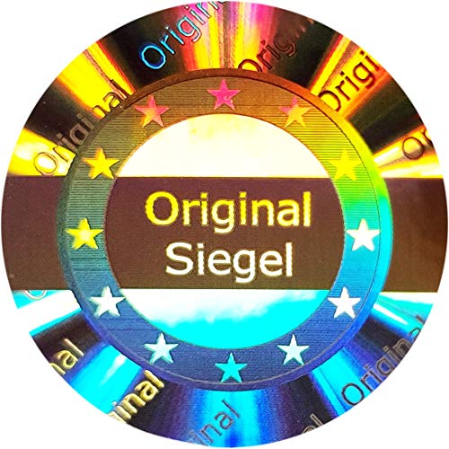 1000 Stk - 3D Hologramm Original-Siegel 25mm silber glänzend - Sicherheitssiegel, Qualitätssiegel, Garantiesiegel, Sicherheitsetiketten, Etikett selbstklebend, Verschlussetiketten von Atairs