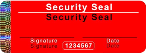 250 Stk - Sicherheits-Siegel mit Seriennummer - 70x25mm rot, beschreibbar - Sicherheitssiegel, Siegelaufkleber Siegeletiketten Sicherheitsetiketten selbstklebendes Etikett Siegelaufkleber von Atairs