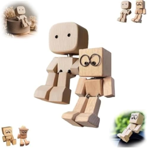 Ataoyus 2er-Pack Wackelfigur Holz, wobbling Wooden Figures, Funny Bobble Head car Decoration, Wooden Figure Auto, wackelmännchen, holzfiguren beweglich, Desk Ornaments, armaturenbrett Figur Ataoyus 2er-Pack Wackelfigur Holz, wobbling Wooden Figures, Funny Bobble Head car Decoration, Wooden Figure Auto, wackelmännchen, holzfiguren beweglich, Desk Ornaments, armaturenbrett Figur von Ataoyus