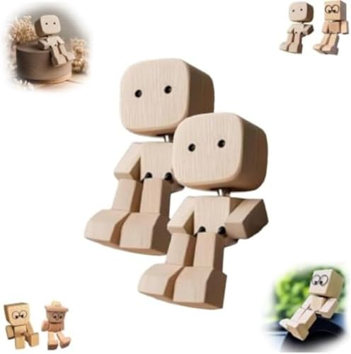 Ataoyus 2er-Pack Wackelfigur Holz, wobbling Wooden Figures, Funny Bobble Head car Decoration, Wooden Figure Auto, wackelmännchen, holzfiguren beweglich, Desk Ornaments, armaturenbrett Figur Ataoyus 2er-Pack Wackelfigur Holz, wobbling Wooden Figures, Funny Bobble Head car Decoration, Wooden Figure Auto, wackelmännchen, holzfiguren beweglich, Desk Ornaments, armaturenbrett Figur von Ataoyus