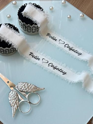 Personalisierte Verlobungsschleife mit Namen – 3 Varianten – Türkisches Söz Band Hochzeit Deko (Ohne Perlen) von Atatug
