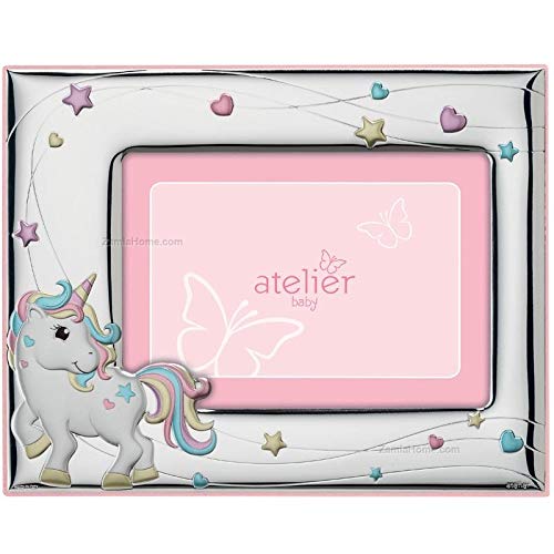Moda Mavilla Einhorn Bilderrahmen Baby 925 Silber Foto Pvd Silber"Einhorn", Rückseite Holz Bimbo Rahmen 9 x 13 cm, Rosa Marke: Atelier Moda Mavilla Einhorn Bilderrahmen Baby 925 Silber Foto Pvd Silber"Einhorn", Rückseite Holz Bimbo Rahmen 9 x 13 cm, Rosa Marke: Atelier von Atelier 1053