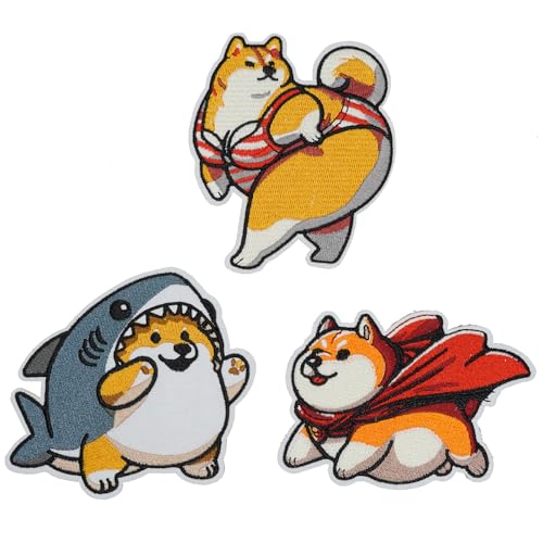 Atensils Hunde-Patches Shiba Inu zum Aufbügeln oder Aufnähen, perfekt für Rucksäcke, Jacken, Hüte und Kleidung, niedlich, lustig, cool, bestickte Applikationen Atensils Hunde-Patches Shiba Inu zum Aufbügeln oder Aufnähen, perfekt für Rucksäcke, Jacken, Hüte und Kleidung, niedlich, lustig, cool, bestickte Applikationen von Atensils