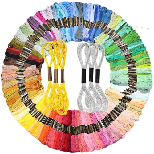 Athena's Elements Stickgarn, Regenbogengarn für Stickerei, Kreuzstichgarn, Basteln, Kunst, Stickgarn, Großpackung (Regenbogen-156, 156 Stück) von Athena's Elements