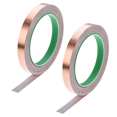 AthuAh Leitfähiger Klebstoff, Büroband, doppelseitiges leitfähiges Klebeband, Kupferfolienband, 8 mm x 20 m/21,8 Yards Länge, for EMI-Abschirmung, Buntglas, elektrische Reparaturen, 2 Rollen AthuAh Leitfähiger Klebstoff, Büroband, doppelseitiges leitfähiges Klebeband, Kupferfolienband, 8 mm x 20 m/21,8 Yards Länge, for EMI-Abschirmung, Buntglas, elektrische Reparaturen, 2 Rollen von AthuAh