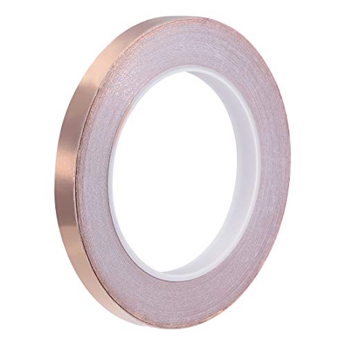 AthuAh Leitfähiger Klebstoff, Büroband, einseitiges leitfähiges Klebeband, Kupferfolienband, 10 mm x 30 m (98 Fuß) for EMI-Abschirmung, Buntglas, elektrische Reparaturen von AthuAh