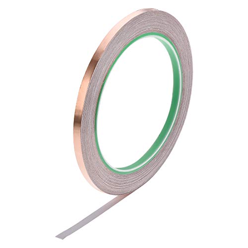 AthuAh Leitfähiger Klebstoff, Klebeband, doppelseitiges leitfähiges Klebeband, Kupferfolienband, 5 mm x 20 m/21,8 Yards Länge for EMI-Abschirmung, Buntglas, elektrische Reparaturen von AthuAh