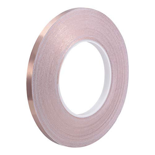 AthuAh Leitfähiger Klebstoff, Klebeband, einseitiges leitfähiges Klebeband, Kupferfolienband, 8 mm x 50 m (164 Fuß) for EMI-Abschirmung, Buntglas, elektrische Reparaturen von AthuAh