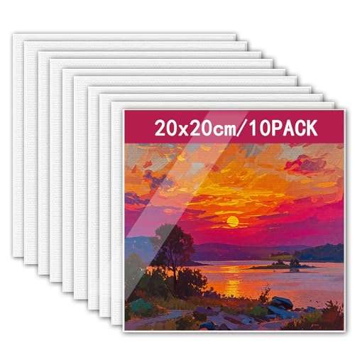 10 Stück Leinwände zum Bemalen Klein Set, Mini Leinwand 20x20 cm Set, leinwände für acrylfarben - 3mm Starkem Malkarton für Künstler, Amateure, Anfänger, Kinder für Acryl-, Aquarell-, Ölfarbe 10 Stück Leinwände zum Bemalen Klein Set, Mini Leinwand 20x20 cm Set, leinwände für acrylfarben - 3mm Starkem Malkarton für Künstler, Amateure, Anfänger, Kinder für Acryl-, Aquarell-, Ölfarbe von Atliberswo