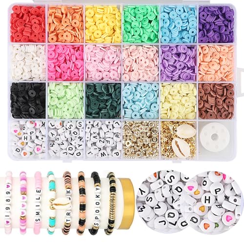 4000 Stück 6mm Perlen für Armbänder Set, 18 Bunte Perlen Set, Schmuck Armbänder Selber Machen Set mit Buchstaben, Perlen zum Auffädeln für Ringen Halsketten Geschenk 4000 Stück 6mm Perlen für Armbänder Set, 18 Bunte Perlen Set, Schmuck Armbänder Selber Machen Set mit Buchstaben, Perlen zum Auffädeln für Ringen Halsketten Geschenk von Atliberswo