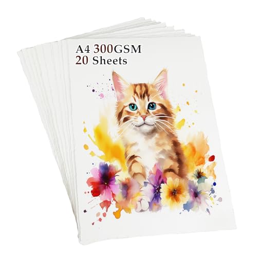 Atliberswo Büttenpapier A4 300GSM - 20 Blätter Deckle Edge Aquarellpapier, 100% Baumwolle handgeschöpftes papier, aquarell papier Für DIY Einladungen Zeichnen Skizzieren Schreiben Atliberswo Büttenpapier A4 300GSM - 20 Blätter Deckle Edge Aquarellpapier, 100% Baumwolle handgeschöpftes papier, aquarell papier Für DIY Einladungen Zeichnen Skizzieren Schreiben von Atliberswo
