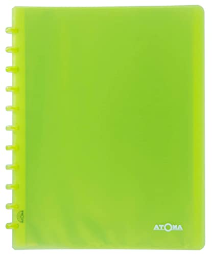 Atoma - Präsentationsalbum A4 mit Ringen – 30 abnehmbare Hüllen / 60 Dokumentenschutzfolien – Grün transparent von ATOMA