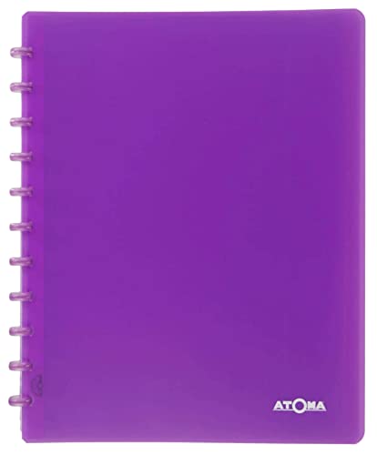 Atoma - Präsentationsalbum A4 mit Ringen – 30 abnehmbare Hüllen / 60 Dokumentenschutzfolien – lila transparent von ATOMA
