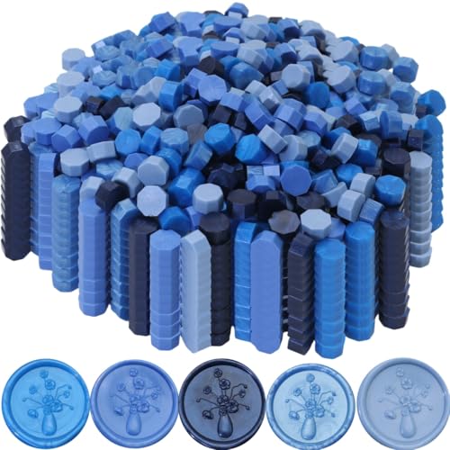 Atopbb Siegelwachsperlen für Wachssiegelstempel, blaue Wachsperlen-Set mit 5 Farben, perfekt für Geschenkversiegelung, Buchstabenwachsversiegelung, 250 Stück, blaue Mischung Atopbb Siegelwachsperlen für Wachssiegelstempel, blaue Wachsperlen-Set mit 5 Farben, perfekt für Geschenkversiegelung, Buchstabenwachsversiegelung, 250 Stück, blaue Mischung von Atopbb