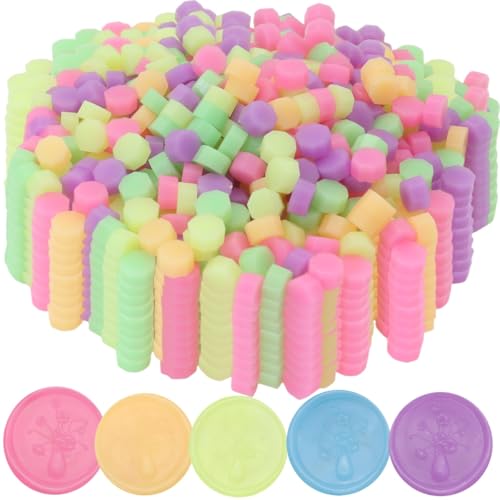 Atopbb Siegelwachsperlen für Wachssiegelstempel, leuchtende Farben, Set mit 5 Farben, perfekt für Geschenkversiegelung, Buchstabenwachsversiegelung, 250 Stück, leuchtende Farben von Atopbb