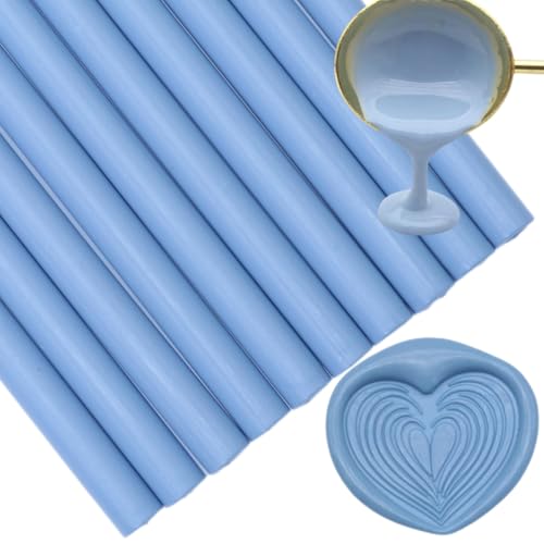 Staubblau Wax Seal Sticks, Atobpp 10pcs Wachs Seal Sticks Klebepistole Dichtung Wachs Sticks für Wachs Seal Stempel, Buchstaben Wachs Seal Sticks für 0.43'' Klebepistole Wachs Seal Sticks (Staubblau) von Atopbb