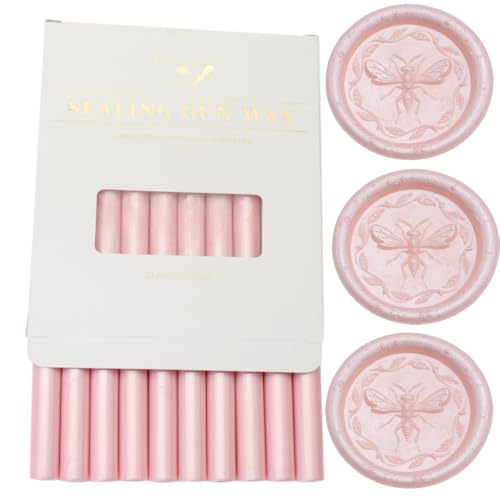 Perlrosa Wachs Seal Sticks, Atobpp 10pcs Wachs Seal Sticks Klebepistole Dichtung WachsSticks für WachsSeal Stempel, Buchstaben Wachs SealSticks für 0.43'' Klebepistole WachsSealSticks (Perlrosa) von Atopbb