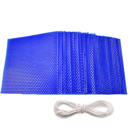 Atozbit Kerzenherstellung, Bienenwachs, Waben-Kerzen-Set (20 x 20 cm) – 20 Stück in blauer Farbe, mit Baumwolldochten, ideal für Kinder und Erwachsene, Kerzenroll-Set für die Kerzenherstellung von Atozbit