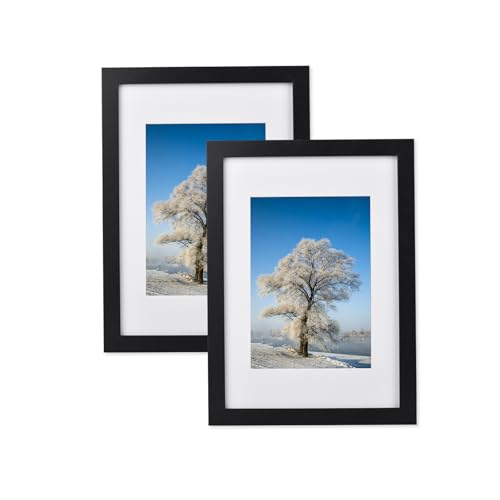 Atryinous Bilderrahmen A3 29.7x42 Schwarz MDF-Holz rahmen Acrylglas mit Passepartout für A4 21x30 Fotos zum vertikalen oder horizontalen Aufhängen/Darstellen von Fotos/Postern/Collagen, 2er-set Atryinous Bilderrahmen A3 29.7x42 Schwarz MDF-Holz rahmen Acrylglas mit Passepartout für A4 21x30 Fotos zum vertikalen oder horizontalen Aufhängen/Darstellen von Fotos/Postern/Collagen, 2er-set von Atryinous