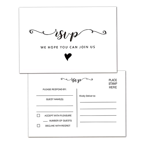 Attrirepa RSVP-Postkarten, 50 Stück, blanko, für Hochzeiten, Empfänge, Duschen, Geburtstagsfeiern, Feiern und besondere Anlässe, keine Umschläge erforderlich, 10,2 x 15,2 cm von Attrirepa