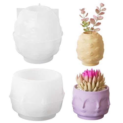 Attuslla 2 Stück Vase Gießformen Silikonform, Blumenvase Silikonformen Epoxidharz, Silikonform Vase, Resin Form Epoxidharz Formen Gießform für Herstellung von Blumenbehältern, Heimdekoration von Attuslla