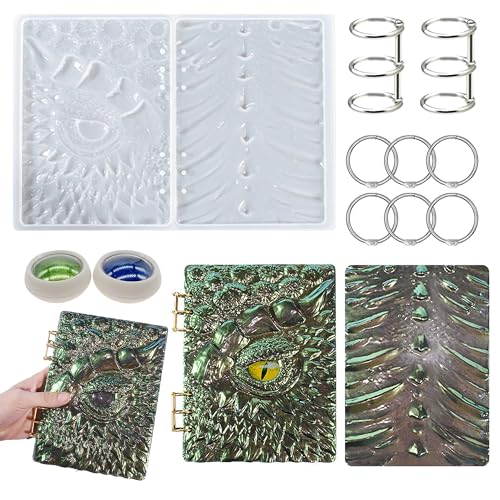 Attuslla Drachenauge Notizbuch Silikonform, Silikonform Epoxidharz Formen für Notizbuch, Notebook Silikon Epoxidharz Formwerkzeug Set für DIY Notizbuchhülle von Attuslla