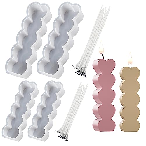 Attuslla Kerzen Gießen Formen Herzförmig Resin Silikonform, Silikonform für Kerzen mit Kerzendochte aus Baumwolle für Handgefertigte Seife Handwerk Ornamente Attuslla Kerzen Gießen Formen Herzförmig Resin Silikonform, Silikonform für Kerzen mit Kerzendochte aus Baumwolle für Handgefertigte Seife Handwerk Ornamente von Attuslla