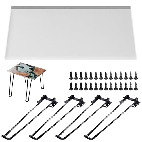 Attuslla Rechteckige Epoxidharz-Formen für Tisch, 30,5 x 40,6 cm, Silikonformen mit Beinen für Flusstisch, Basteln, Schneidebrett, Schreibtisch-Dekoration Attuslla Rechteckige Epoxidharz-Formen für Tisch, 30,5 x 40,6 cm, Silikonformen mit Beinen für Flusstisch, Basteln, Schneidebrett, Schreibtisch-Dekoration von Attuslla