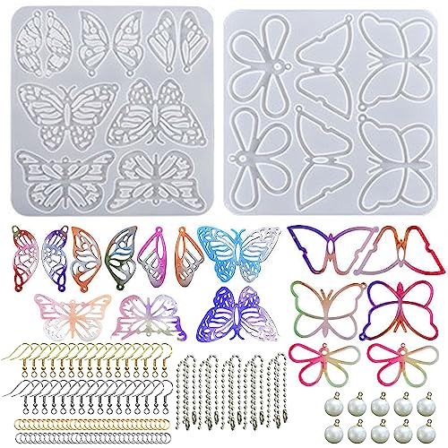 Attuslla Resin Silikonform Schmetterling Silikon Formen Epoxid Ohrringe Anhänger Epoxy Anhänger Harzform Epoxidharz Zubehör mit Sprungringen für DIY Schlüsselbund Attuslla Resin Silikonform Schmetterling Silikon Formen Epoxid Ohrringe Anhänger Epoxy Anhänger Harzform Epoxidharz Zubehör mit Sprungringen für DIY Schlüsselbund von Attuslla