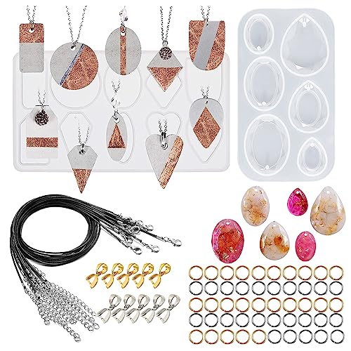 Attuslla Resin Silikonformen Epoxidharz, Schmuck Gießformen für Harz, Anhänger Schmuck Gießformen Set mit Anhänger Schnalle für Anhänger, Halskette Schmuck Herstellung Attuslla Resin Silikonformen Epoxidharz, Schmuck Gießformen für Harz, Anhänger Schmuck Gießformen Set mit Anhänger Schnalle für Anhänger, Halskette Schmuck Herstellung von Attuslla