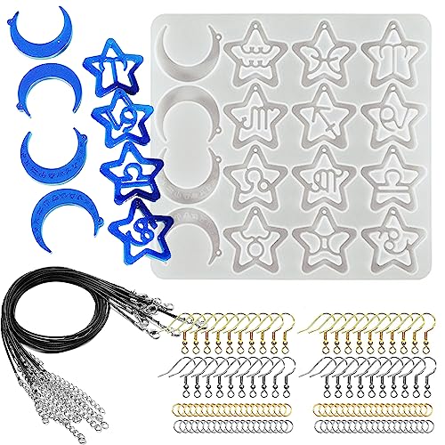 Attuslla Silikonform Schmuck Epoxidharz Form Sternbild Silikonform Ohrringe Epoxidharz mit Ohrhaken, Springringen, Schwarzem Wachsseil für DIY Schmuckherstellung, Anhänger, Ohrringe Attuslla Silikonform Schmuck Epoxidharz Form Sternbild Silikonform Ohrringe Epoxidharz mit Ohrhaken, Springringen, Schwarzem Wachsseil für DIY Schmuckherstellung, Anhänger, Ohrringe von Attuslla
