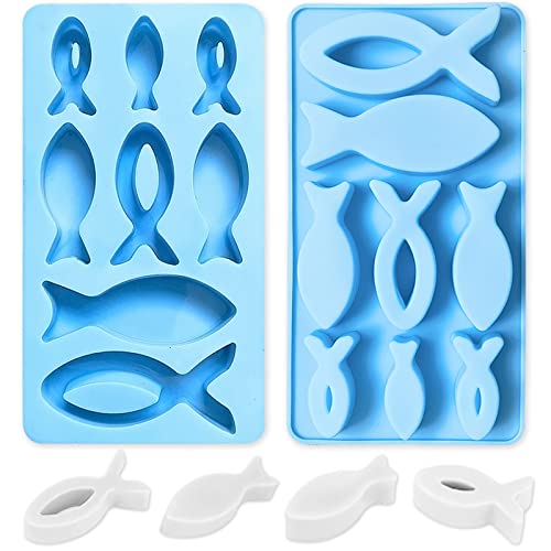 Atuoxing 2 Stück Silikonform Fisch, Silikon-Fischform für Schokolade mit 16 Kapazitäten, Multifunktionale Fisch-Silikonformen zum Eis Kuchen Seife Kerzen Gießform Atuoxing 2 Stück Silikonform Fisch, Silikon-Fischform für Schokolade mit 16 Kapazitäten, Multifunktionale Fisch-Silikonformen zum Eis Kuchen Seife Kerzen Gießform von Atuoxing